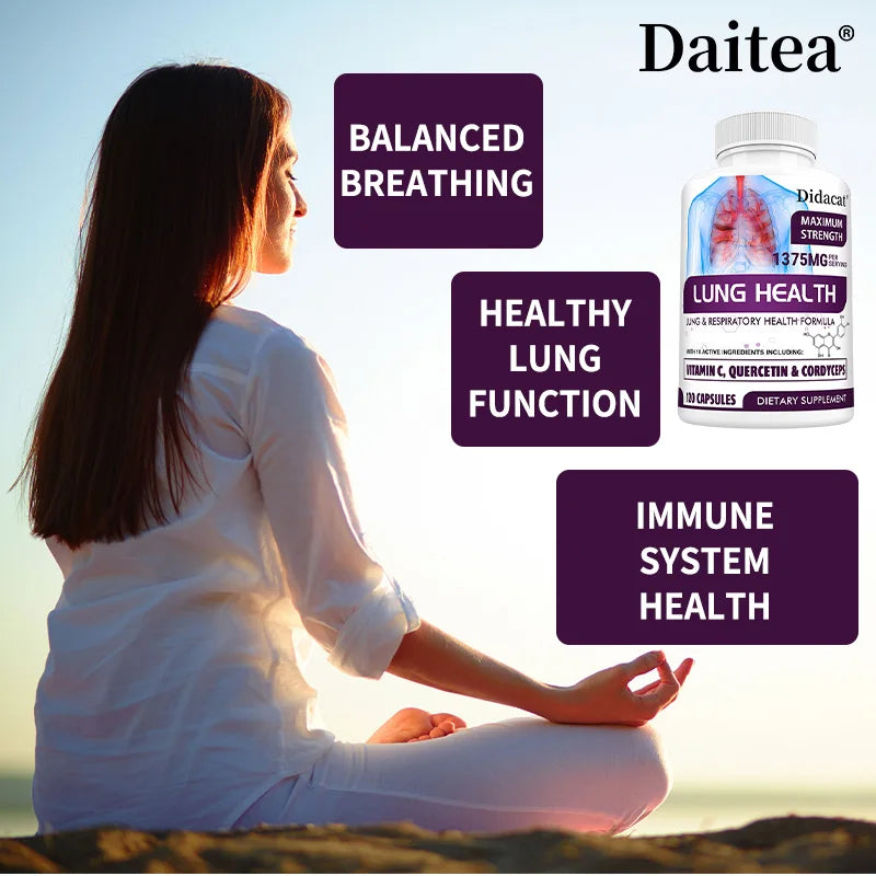 Lung Detox & Cleanse - Supports Bronchial and Respiratory Health, Relieves Breathlessness, Boosts Immunity - 120 Capsules