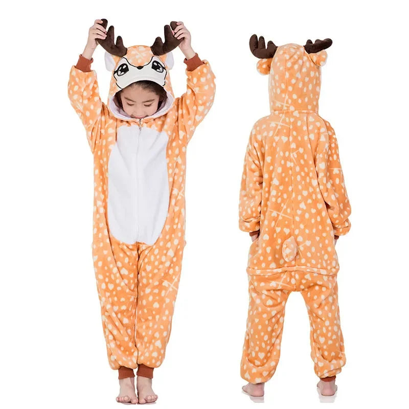 New Winter Unicorn Pajamas For Children Kigurumi Animal Pyjamas Kids Panda Onesie Boys Girls Sleepwear Dinosaur Jumpsuit