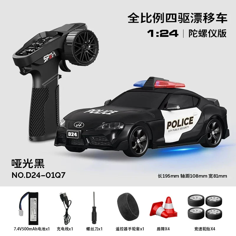 Hongxing 1 24 RC 4WD High Speed Drift Car Full Scale Gyroscope With Lithium Battery 2 Sets Of Wheels Independent Shock Absorber