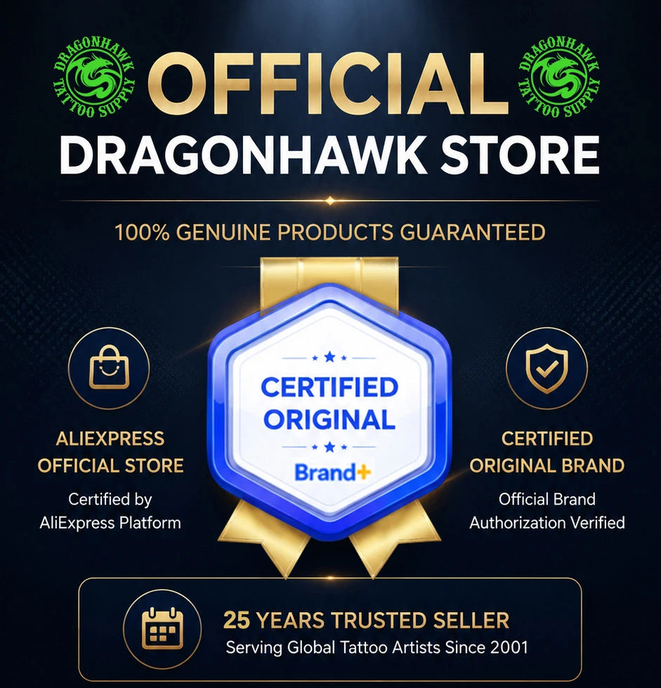 Dragonhawk Tattoo Kit Full Set with Bluetooth Thermal Tattoo Transfer Printer Wireless RCA Battery Rotary Pen for Beginners