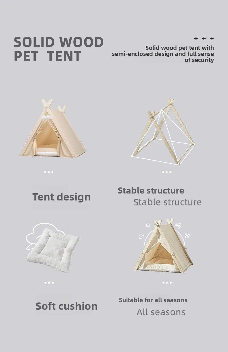 Winter Pet tent, Christmas dog house, cat house, all year round, cat delivery room, pine wood for winter warmth, cat tent
