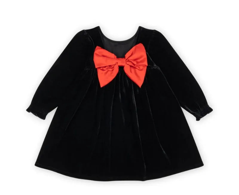 Autumn Winter Kids Christmas Dresses KS 2024 Velvet Bow Girl Princess Dress Baby Jumpsuit New Year Party Children's Clothing