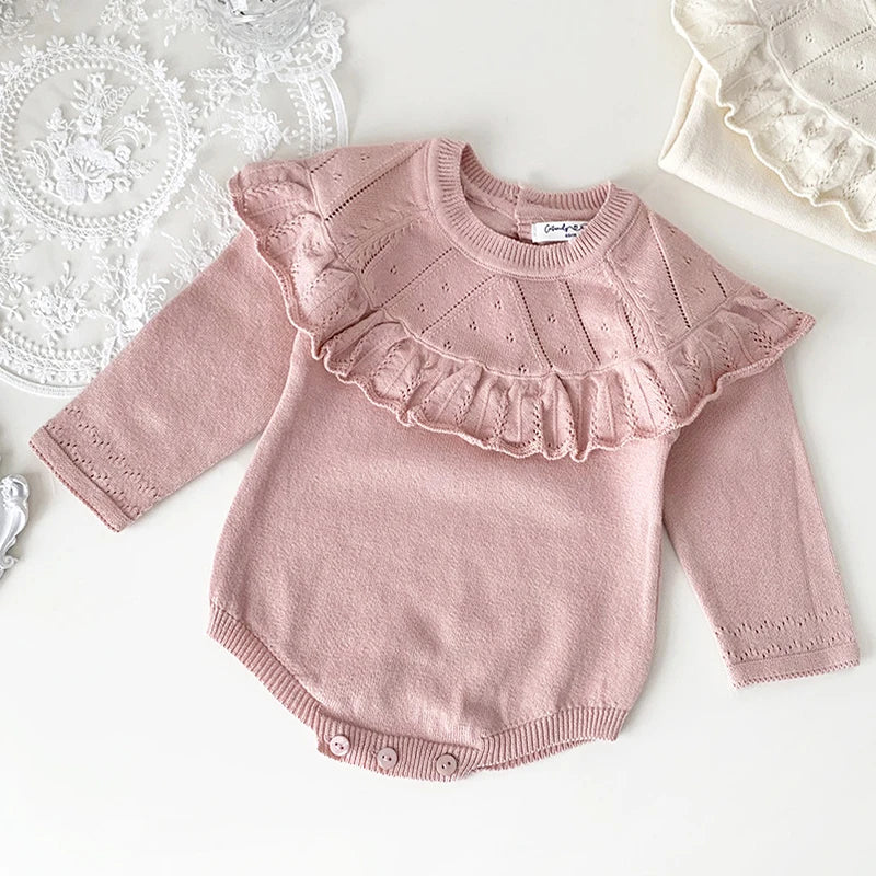 Spring Newborn Infant Toddler Baby Girl Boy Rompers Warm Knit Jumpsuit Long Sleeve Soft Outfits Clothing Baby Winter knit Romper