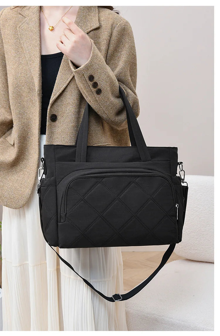 Personalized Name Simple Mommy Bag Large Capacity Solid Color Single Shoulder Crossbody Bag Baby Diaper Storage Bags