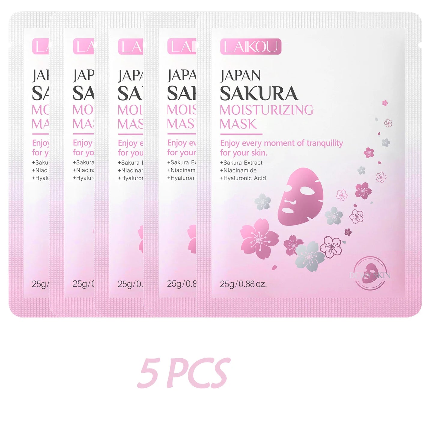 Laikou Sakura Hydrating Facial Mask Sheet Masks for Face Hydrating Shrinking Pores Moisturizing Face Masks Skin Care Cosmetics