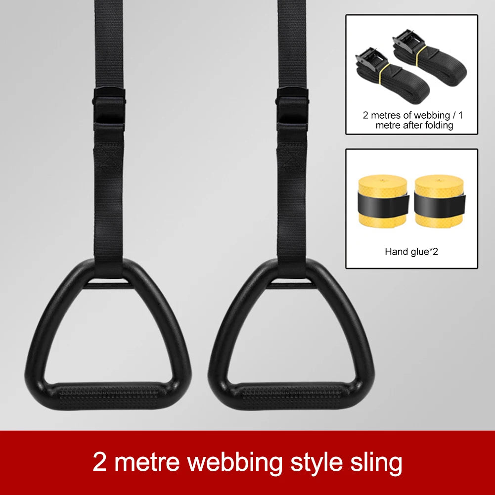 Gymnastic Rings with Adjustable Straps Pull Up Handles Non-Slip Fitness Rings for Chlidren Adult Home Workouts Strength Training