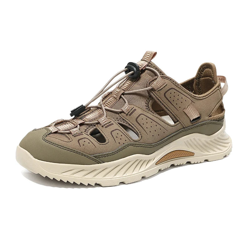 Outdoor Men's Leather Sandals Non-slip Men's Casual Sneakers Comfortable Beach Sandals Summer Men's Breathable Wading Shoes