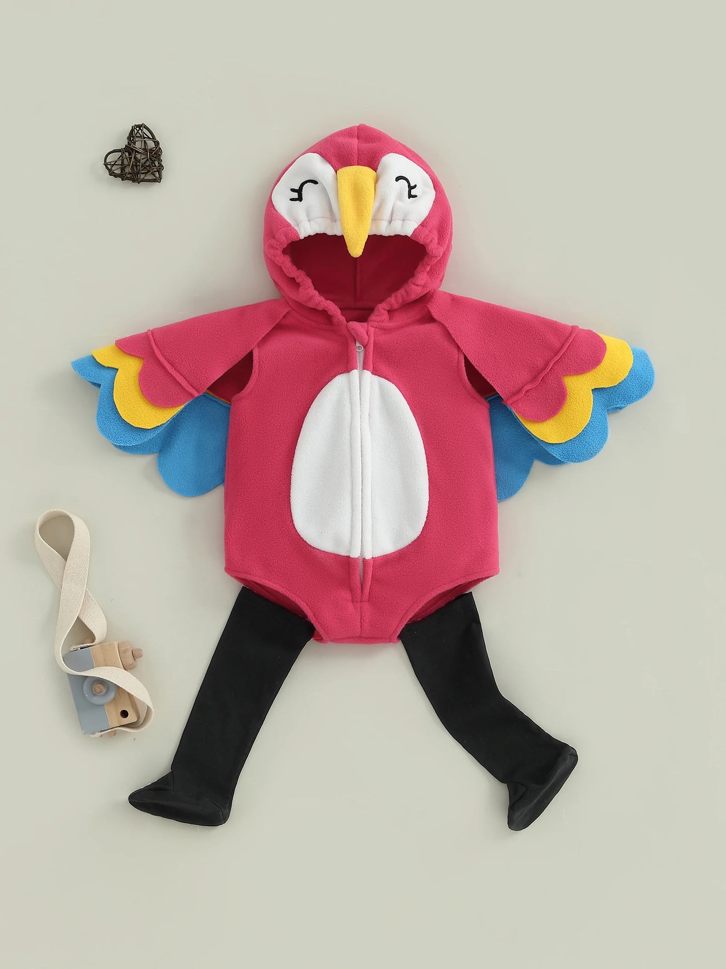 Baby Halloween Costumes Outfit Girl Boy Hooded Romper Jumpsuit With Long Socks Bird Cosplay Costumes Clothes