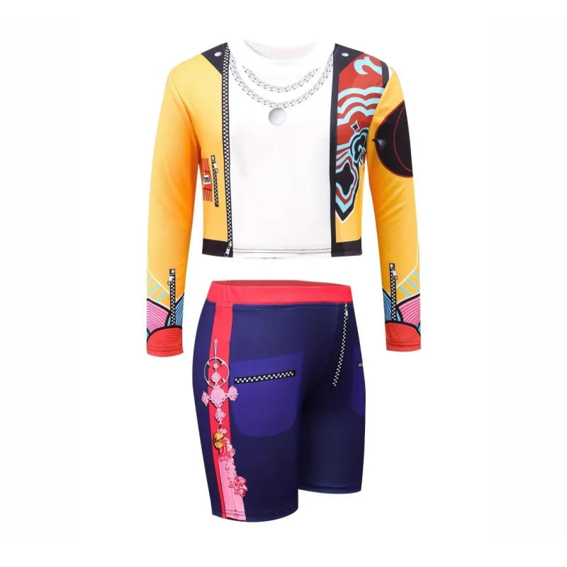 Kids Girls Costume Sets Kids Tops+Skirt Pants 2 Pieces Outfits Children K-Pop Fashion New Birthday Party Stage Performance Suit