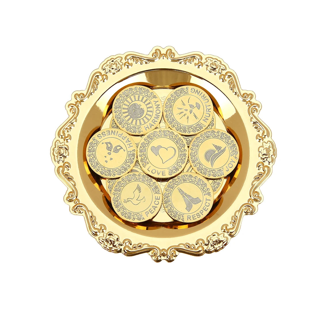 Custom Wedding Arras with Round Plate Matrimony Ceremony Arras De Boda Gift Set Mexican Wedding Accessories for Ceremony