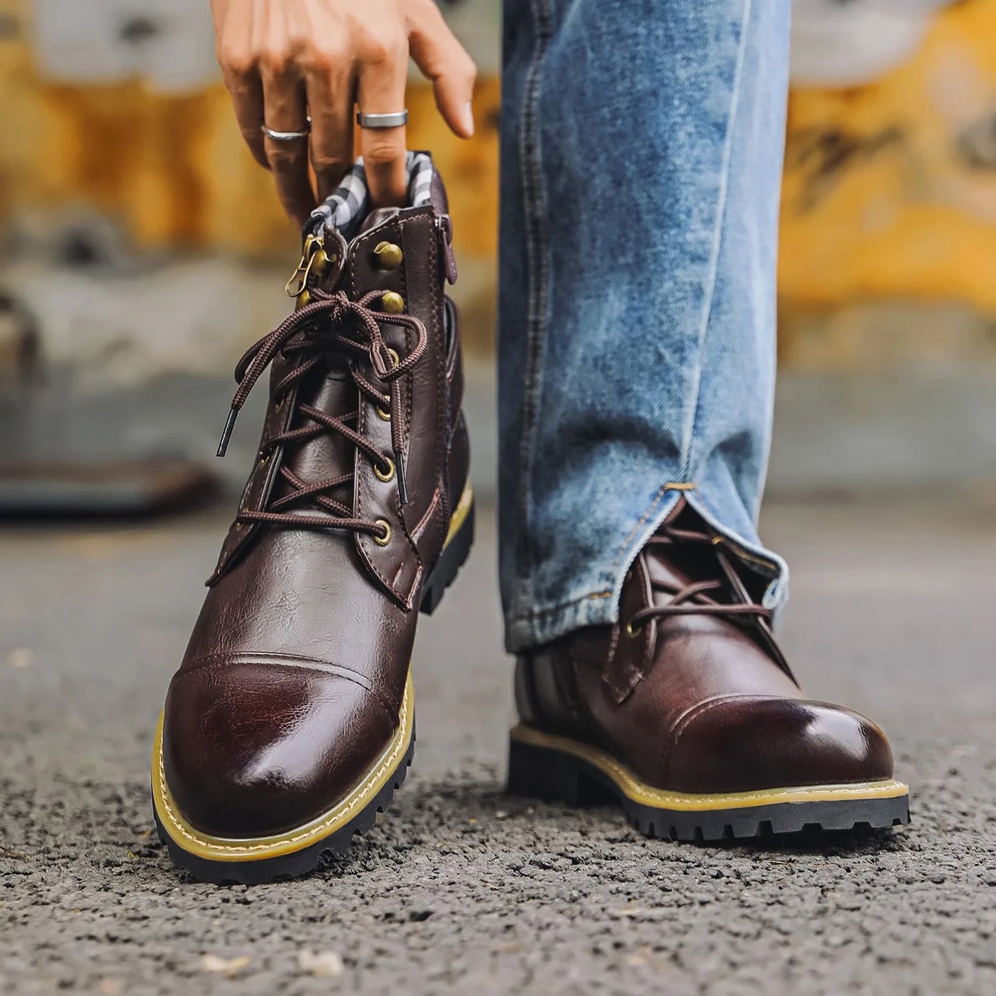size 38-48 motorcycle boots men footwear man designer shoes ankle boots botines botas moto hombre botas casuales