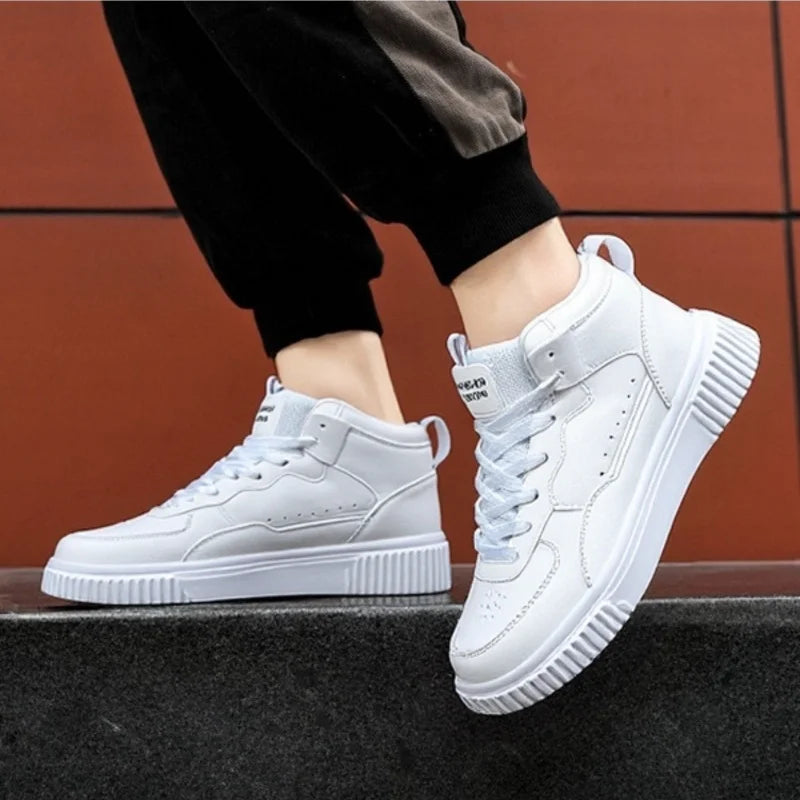YRZL Casual Shoes for Men Sneakers Breathable PU Leather White Shoes Unisex Comfortable Walking Sport Shoes for Man