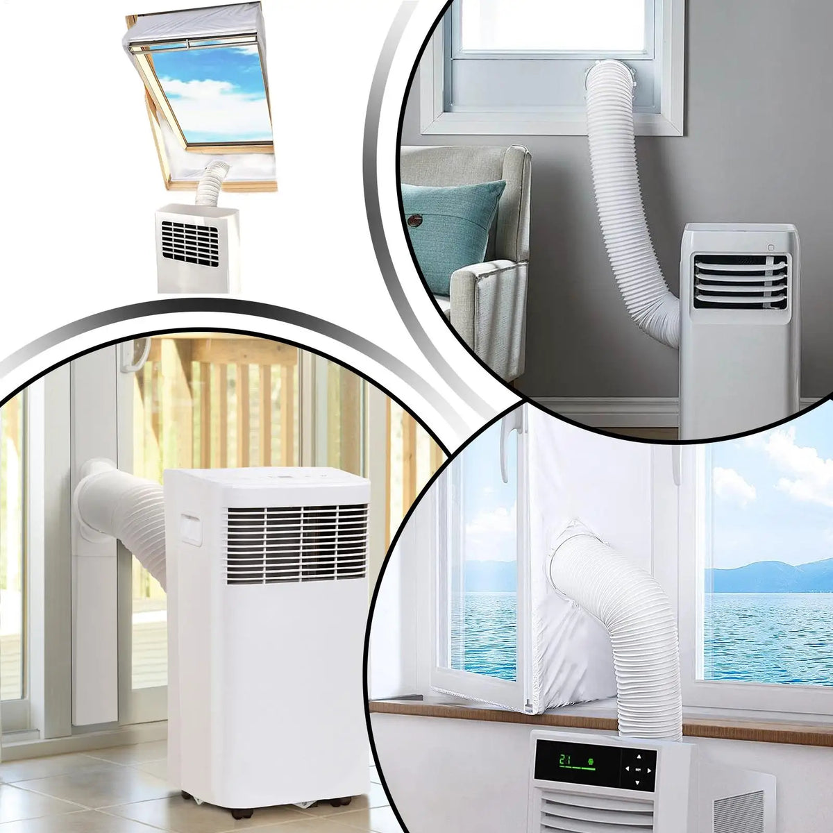 Portable AC Window Vent Kit AC Sealing Sealing Duct Cloth Mobile Air Conditioning Unit Vent For Home Apartment Farmhouse