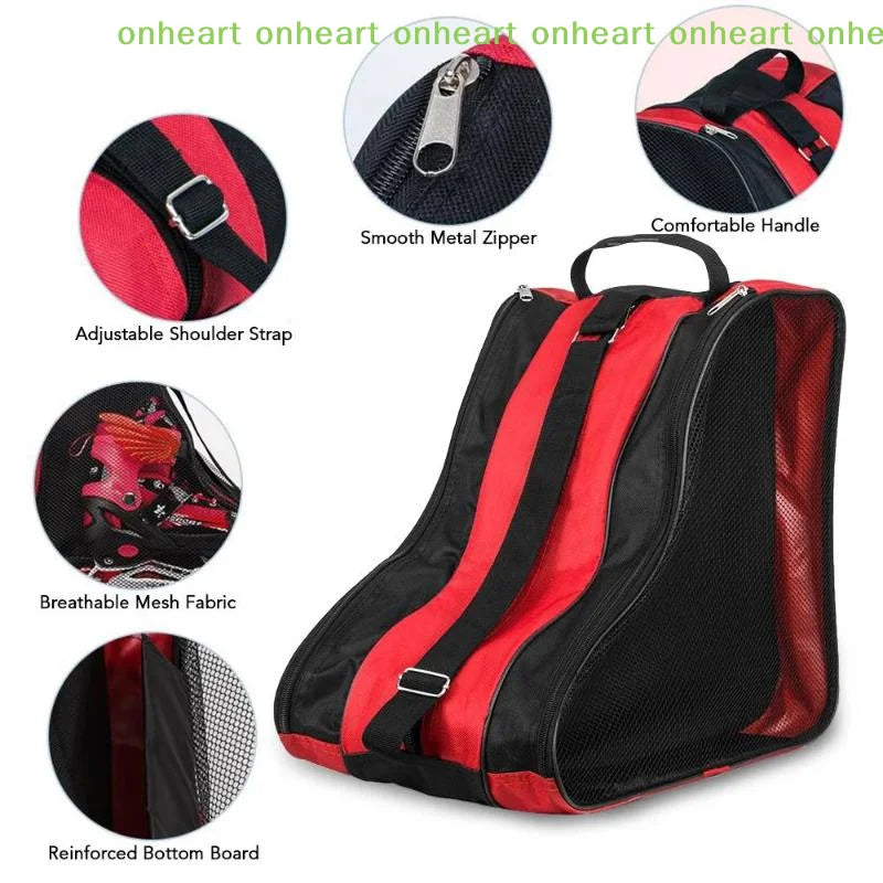 [C]3 Layers Breathable Skate Bag for Kids Backpack Style Comfortable Skating Accessory
