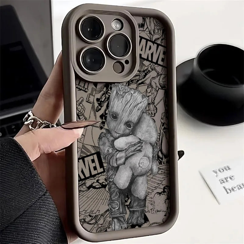 Cool Anime GrootS MarvelS Phone Case for iPhone 17e 17 16e 16 15 14 13 12 11 Air Pro Max Mini XR XS X 7 Plus Soft TPU Back Cover