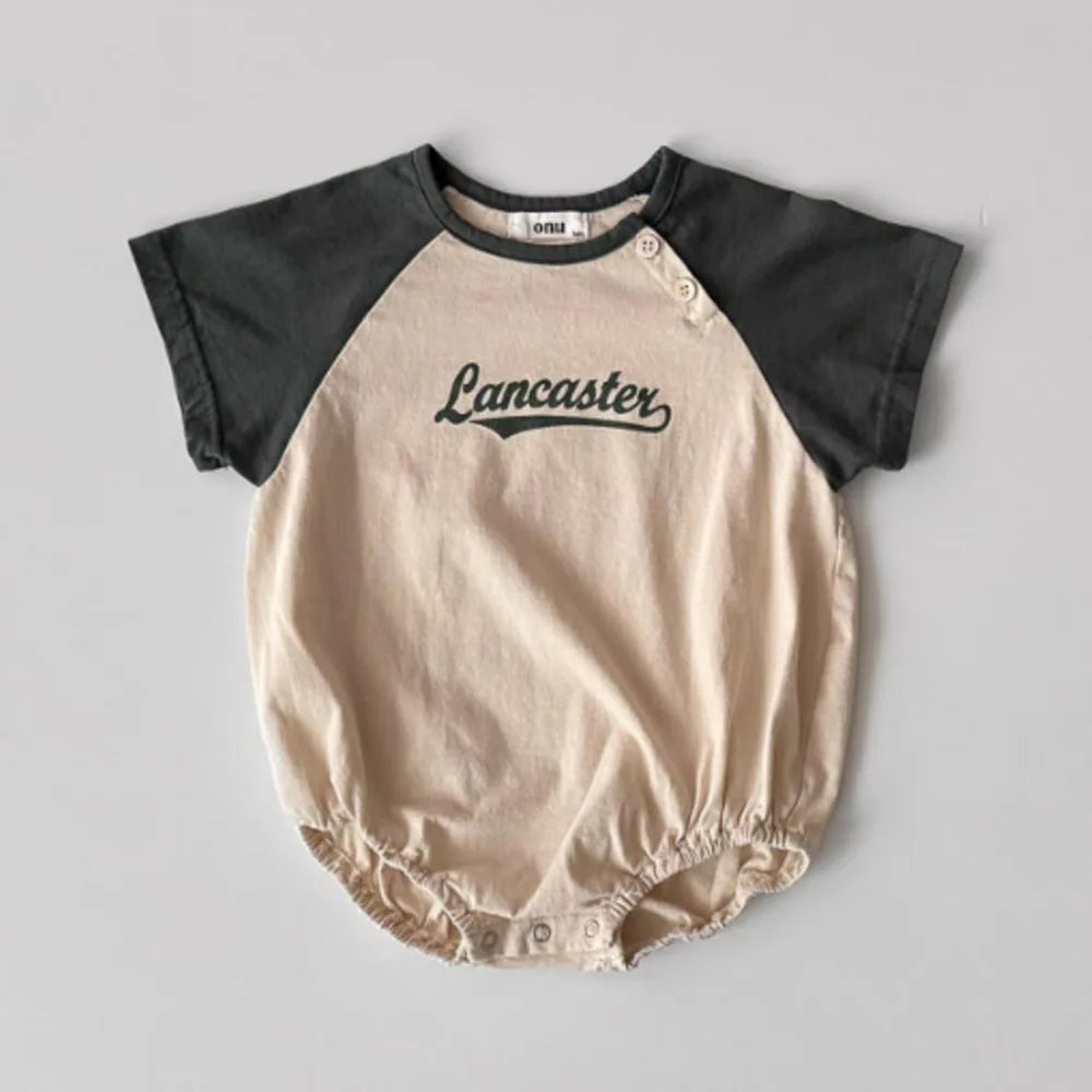 2025 Summer New Baby Short Sleeve Casual Bodysuit Cotton Newborn Boys Girl Letter Print Jumpsuit Cute Infant Clothes 0-24M