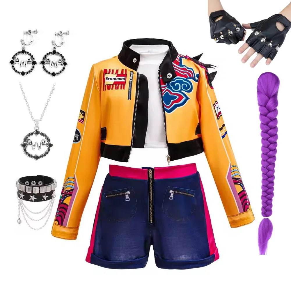 Girls Costume Cosplay Idol Group Kids Stage Outfit Halloween Costumes with Accessories