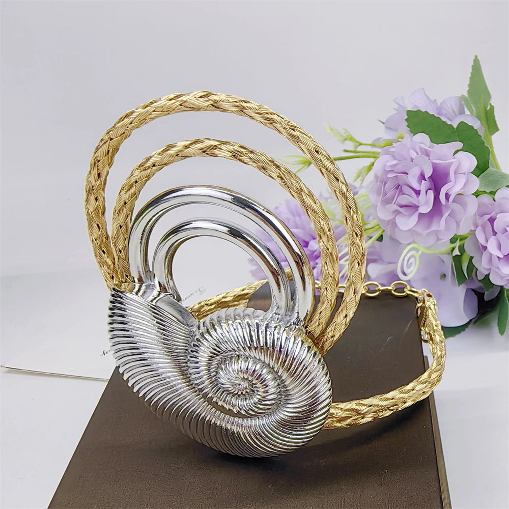 Women Jewelry Set Classic Exaggeration Design Necklace Earrings Bangle And Ring 4PCS Set Jewelry Wedding Party Gift Good Quality