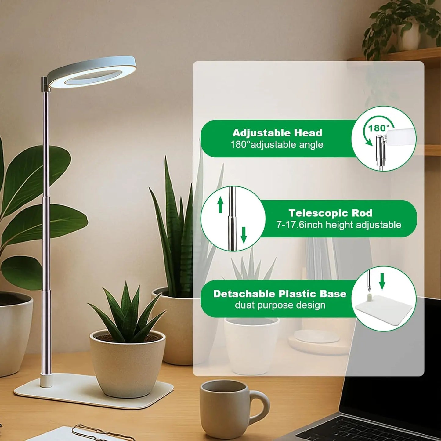 LED Grow Light USB 5V Full Spectrum Plant Growing Lamp Indoor Plants Seedlings Succulents Timer Dimmable Brightness Plant