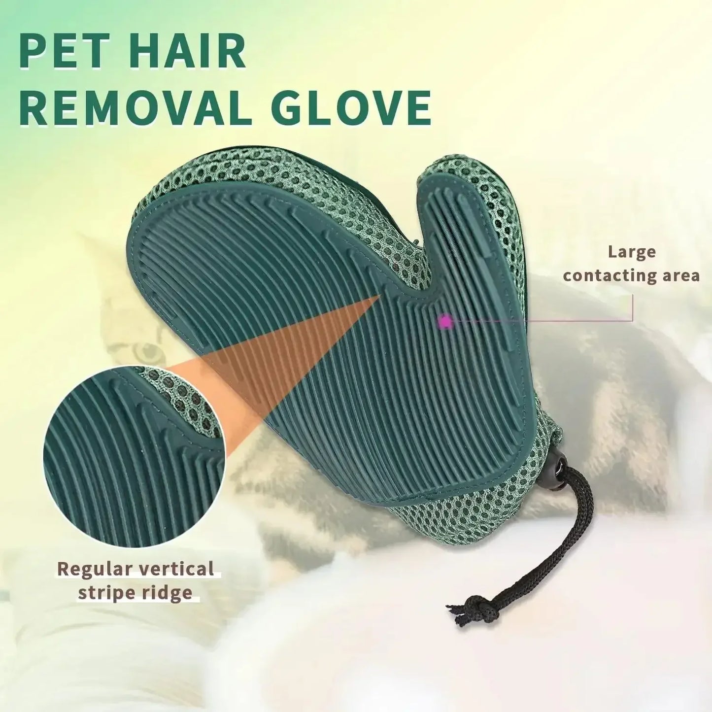 2 In 1 Cat Hair Glove & Pet Fur Remover Glove, Dog Grooming Glove Brush For Shedding, Pet Hair Remover Mitt For Cleaner