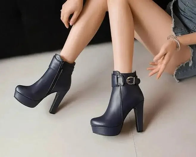 Fashion Boots Women Shoes Autumn Winter Sexy Platform Ankle Boots for Women Black Red Yellow White Short Lady Shoes Large Size