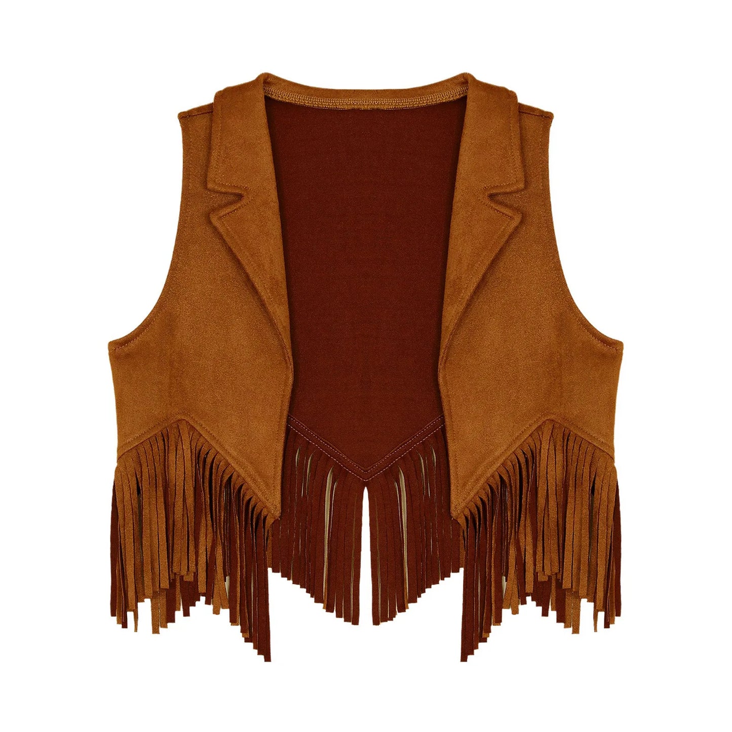 Kids Girl Boy Fringed Vest for Carnival Theme Party Tassels Top Open Front Waistcoat Child Halloween Western Cowboy Costumes