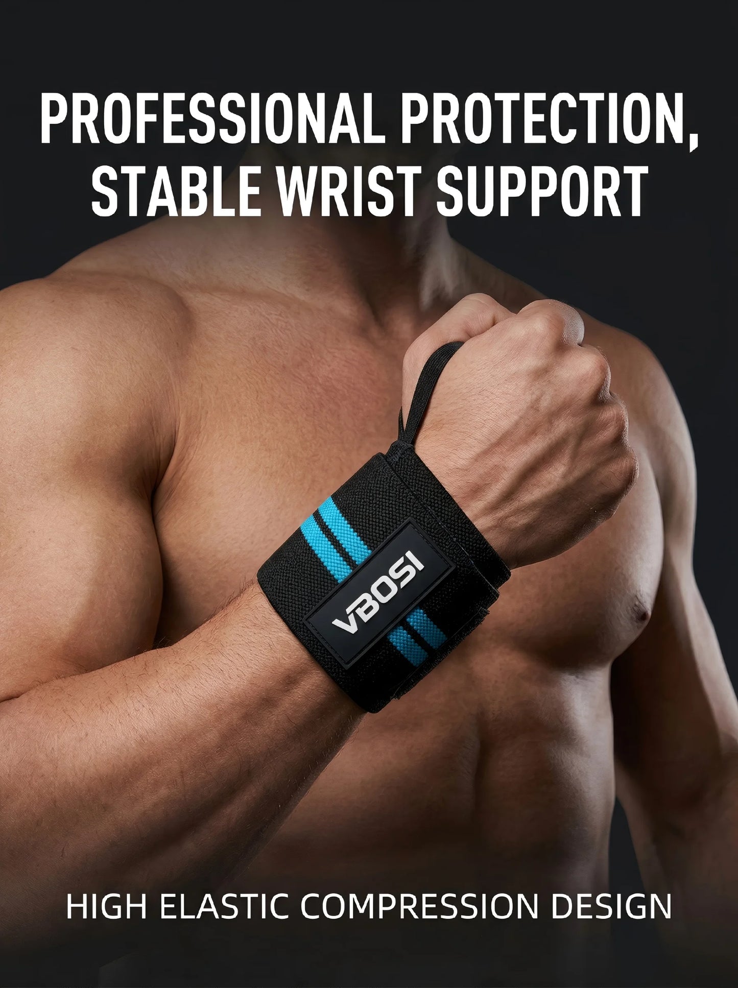 Heavy Duty Wrist Wraps for Weightlifting, Ergonomic Wrist Support Straps, Perfect for Powerlifting, Bodybuilding & Fitness