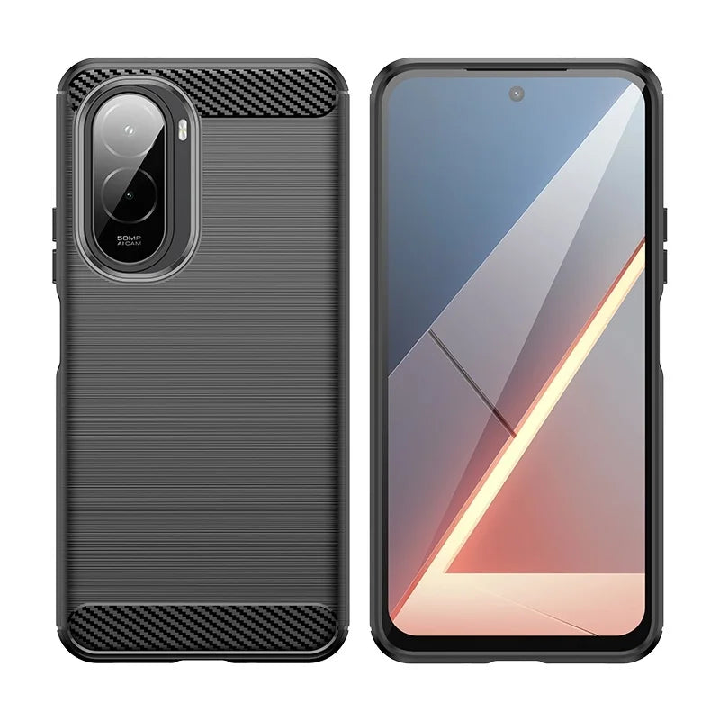 For Poco M7 Case Cover Xiaomi Poco M7 Capas Shockproof Phone Bumper Armor Coque Carbon Fibre Back TPU Soft Fundas Poco M7 Cover
