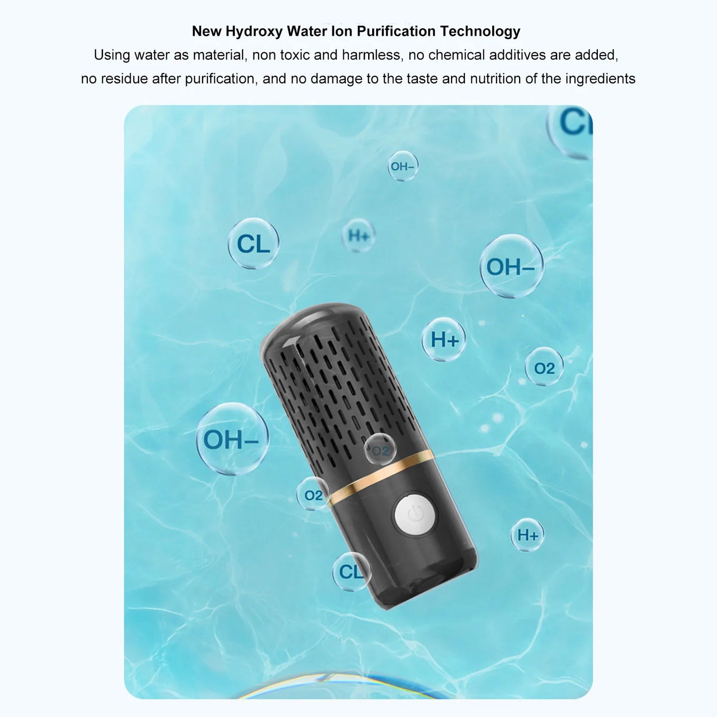 Vegetable Washing Machine Multifunction Wireless USB Charging Auto Capsule Fruit Purifier for Kitchen Vegetable Washing Machine