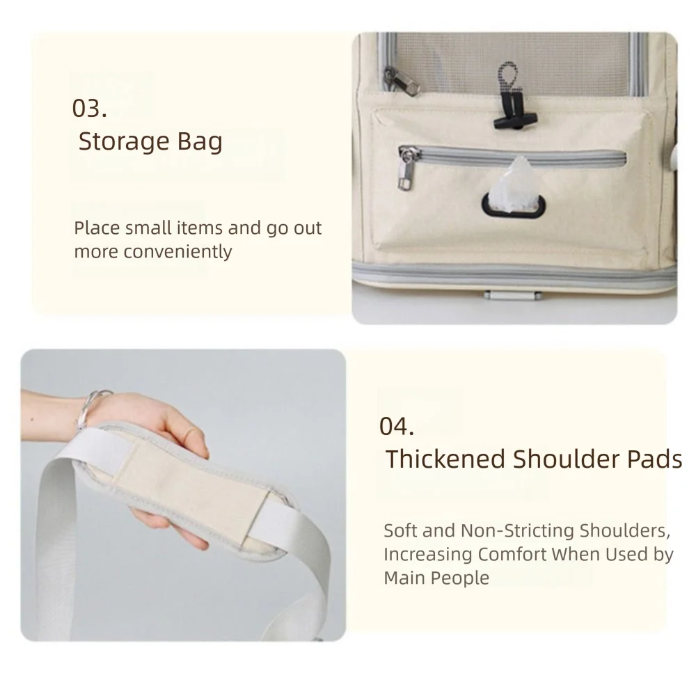 New Oxford Cat Carrier Handbag Breathable Large Capacity Cat Transport Bag Waterproof Foldable Pet Carrying Bag Outdoor
