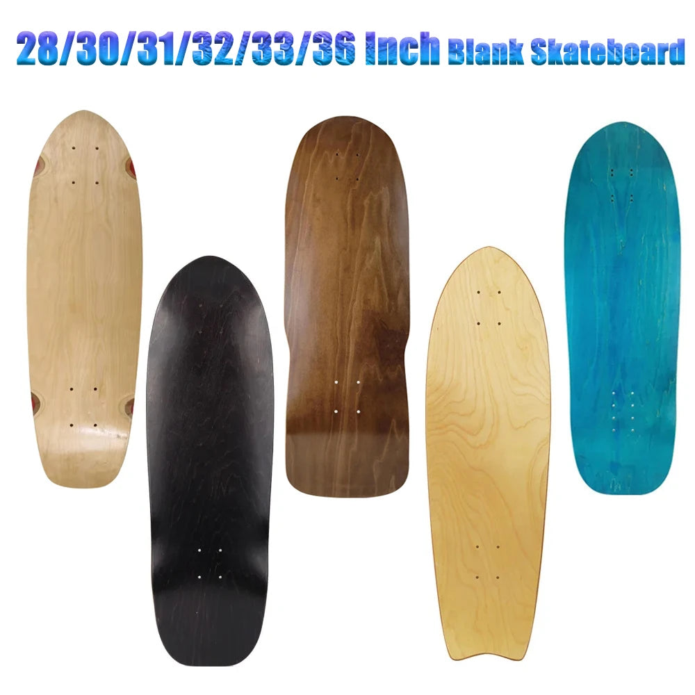 28/30/31/33/36 Inch Skate Board Smooth Maple DIY Skateboard Longboard Blank Land Surfboard Deck Short Board For Outdoor Sports
