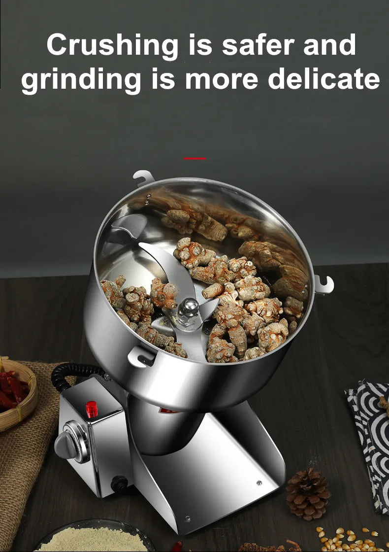 110V/220V 2500g Powder Machine Grinder Home Commercial Medicinal Herbs Cereals Spices Miscellaneous Grains Flour Grinder 4500W