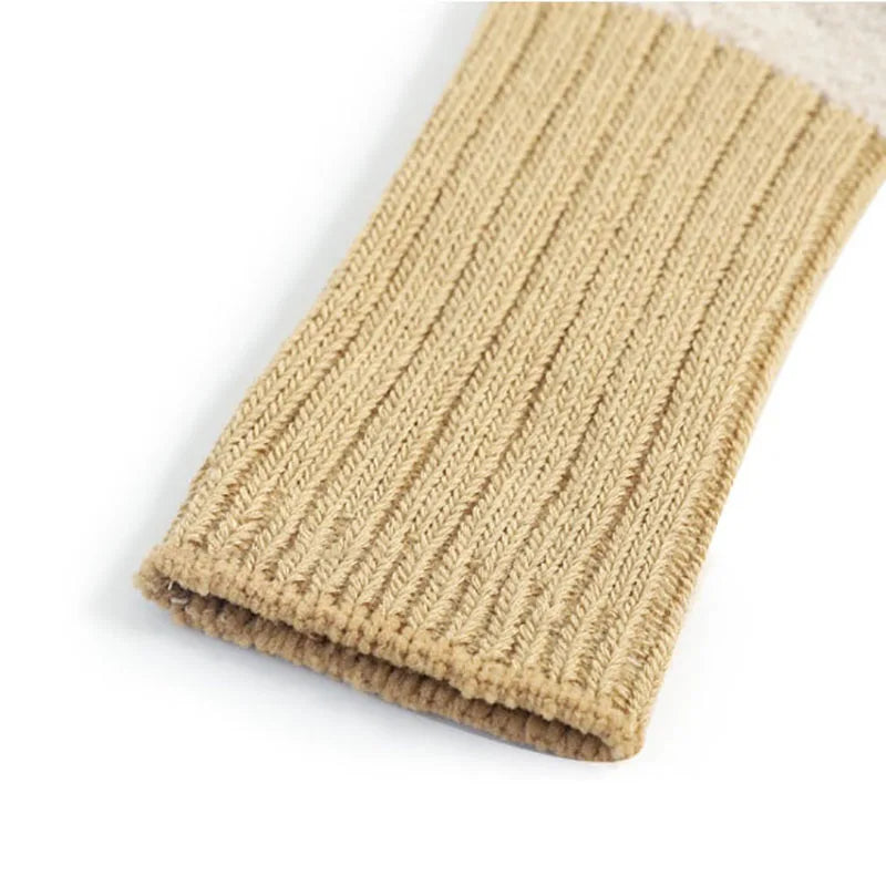 5 Pairs Winter Unisex Kids Baby Socks Infant Patchwork Non-slip Tube Socks Cotton Thick Warm Fleece Newborn Baby Stockings