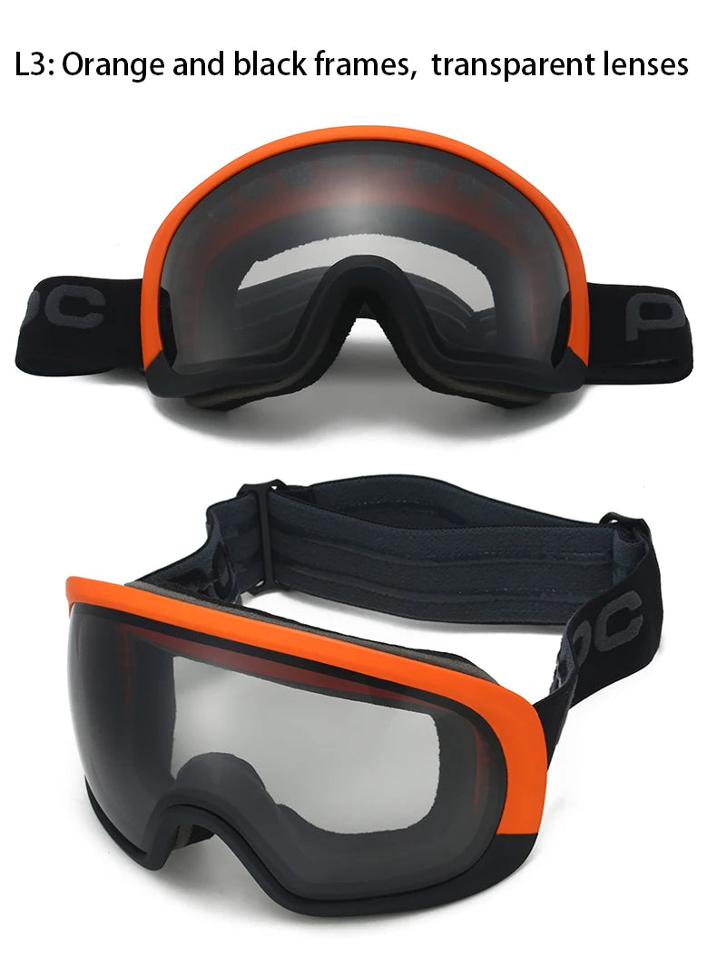 Snow Ski Goggles Snowboarding Skiing Mask for Men Women Anti-Fog Lens Kit UV400 Protection Snowmobile Glasses Motorcycle