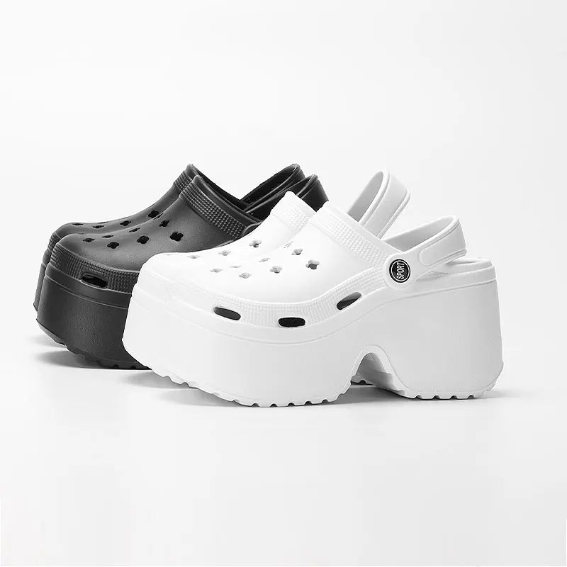 Women's Wedges Heel Sandals Summer 2026 Closed Toe Chunky Platform Sandalias Mujer Hollow Out Thick Sole Non-slip Slides Ladies