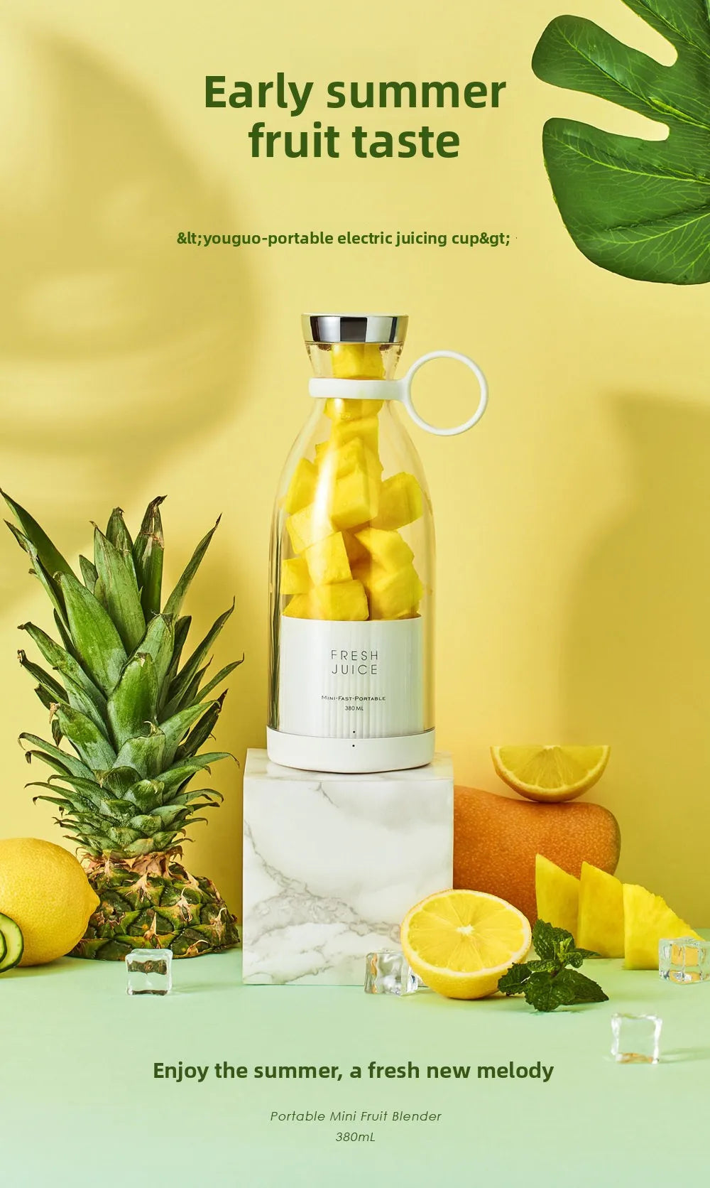 Portable Electric Juicer Cup USB Rechargeable Mini Blender Bottle for Fruit Smoothie Juice Vegetable Travel