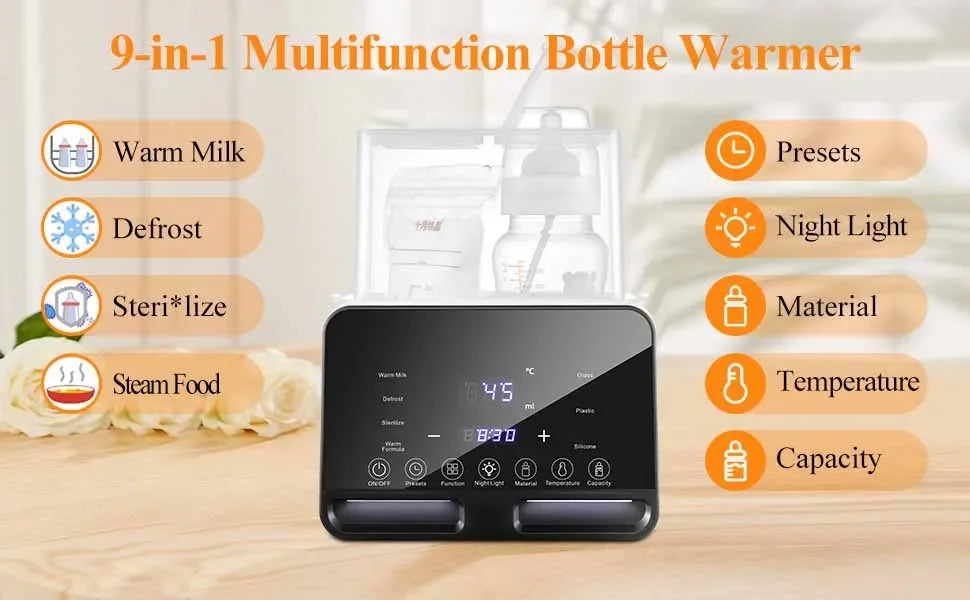 Baby Bottle Warmer Multifunction Sterilizer Accurate Temperature Control Fast Milk Bottle Warmers with Timer Newborn Accessories