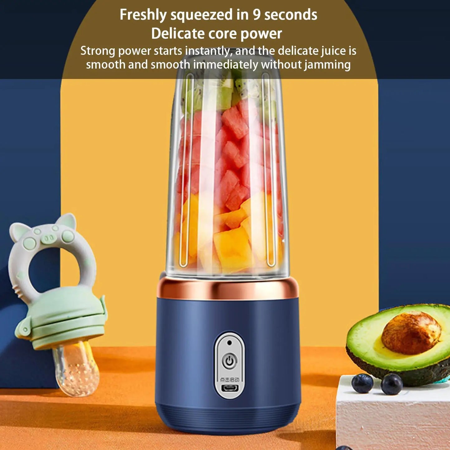 Portable Fruit Juice Blenders Summer Personal Electric Mini Bottle Home USB 6 Blades Juicer Cup Machine For Kitchen