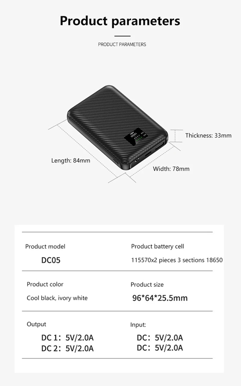Lenovo Power Bank 40000mAh Portable Heating Mobile Power Supply for Heating Vest Jacket Gloves Electric Heating Equipment DC