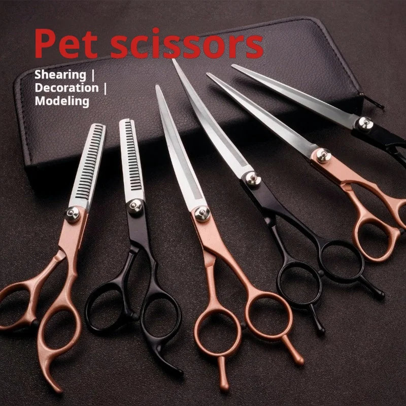 Dog Cat Grooming Tool Shears Professional Pet Cutting Thinning Scissors Set 6.0 Inch 7Inch Stainless Steel Barber Hair Cutting T