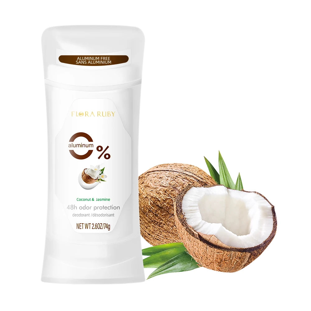 2PCS/Set Body Odor Remover，Deodorant stick，Aluminum Free，48H Natural Flower Scent Deodorize, Long Lasting and Refreshing Dryness