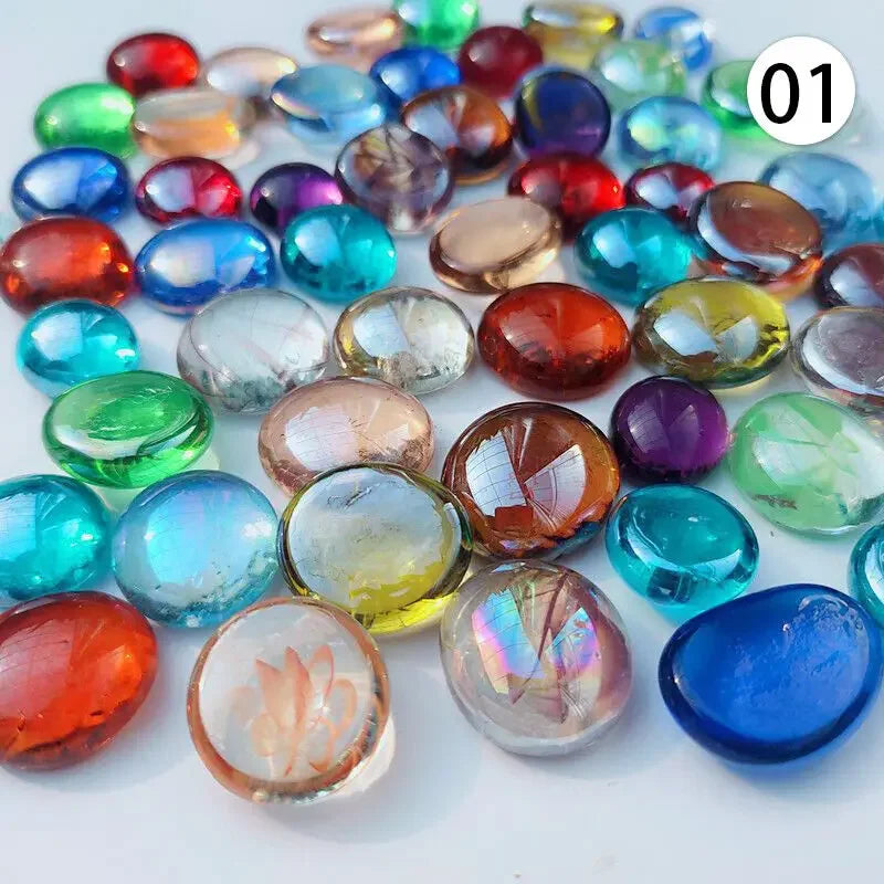 100% Natural Round Clear Quartz Crystal Bulk Tumbled Stone Mini Colourful Flat Stone Ornament Fish Tank Aquarium Decorations