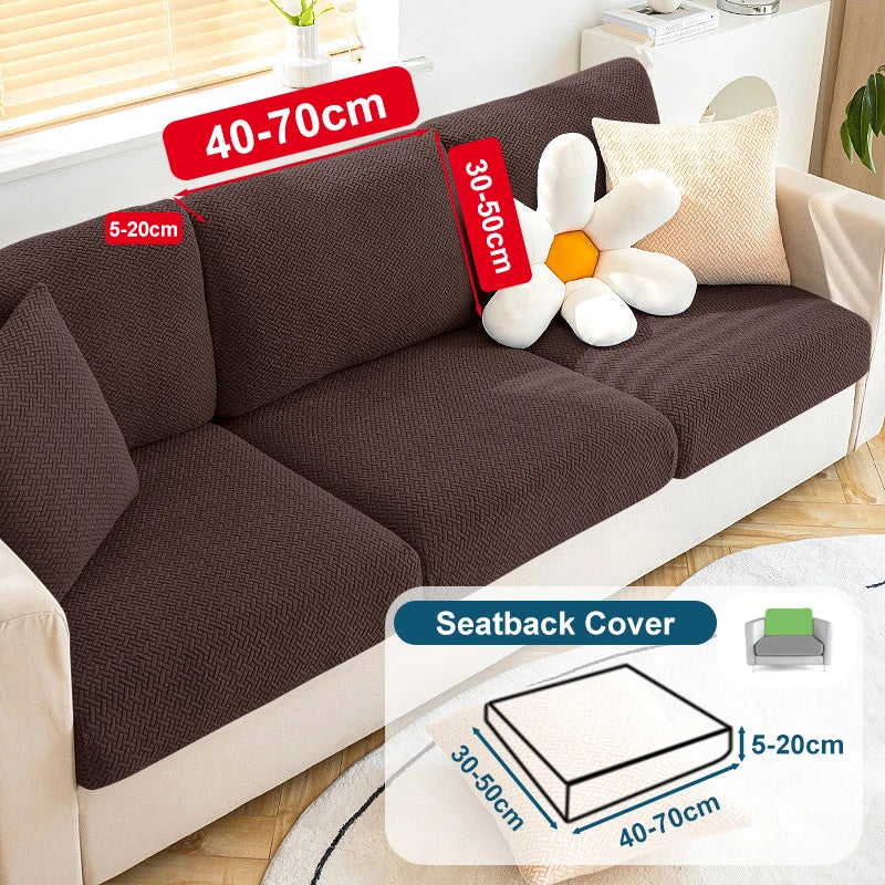 Jacquard Sofa Cover Stretch Fabric Sofa Seat Cushion Cover For Living Room Removable Spandex Seat Case Chaise Lounge Home Pets