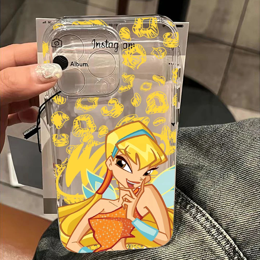Lovely w-winxs c-clubs Phone Case For iPhone 17 16 16e 15 14 13 12 11 Mini Pro Max XR XSMax 7 8 Air Plus Transparent Back Cover