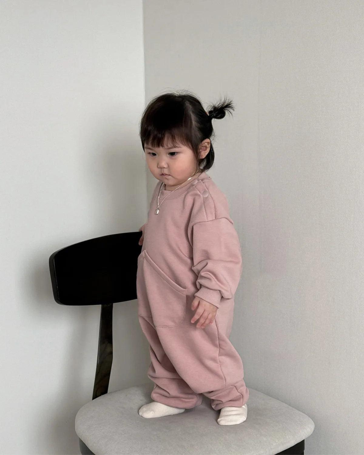 2025 Autumn New Baby Long Sleeve Romper Solid Infant Boy Girl Big Pocket Casual Jumpsuit Newborn Loose Cotton Clothes 0-24M