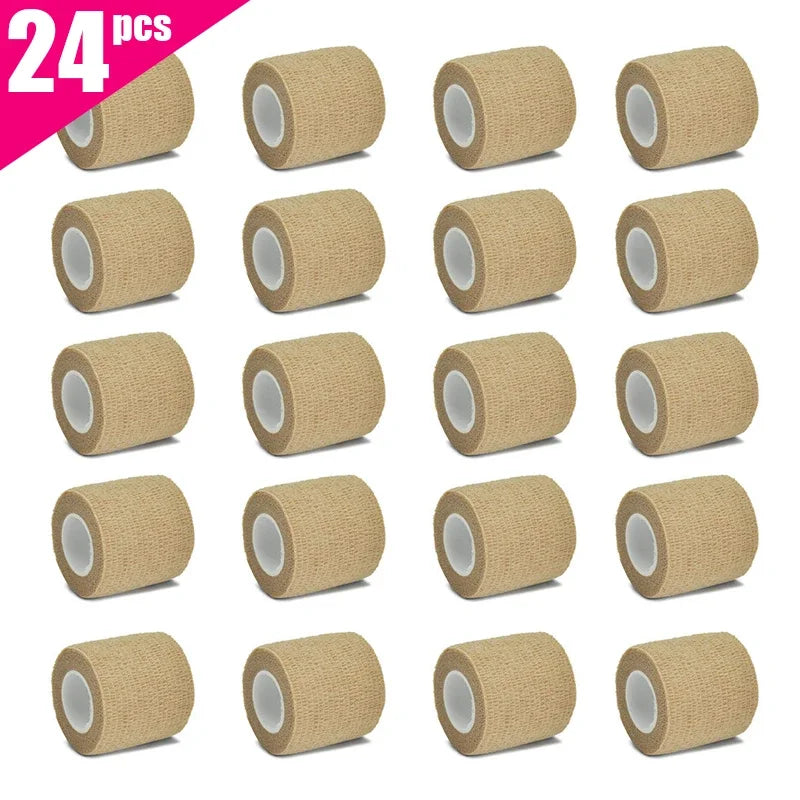 6/12/24pcs Self Adhesive Bandage Wrap, Cohesive Bandage Wrap for Sport & Athletic, Breathable Vet Wrap for Wounds