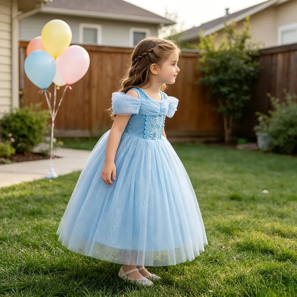 Child Halloween Cinderella Princess Cosplay Costume 2026 Summer Kids Birthday Party Dresses Baby Girls Carnival Dress Up Clothes