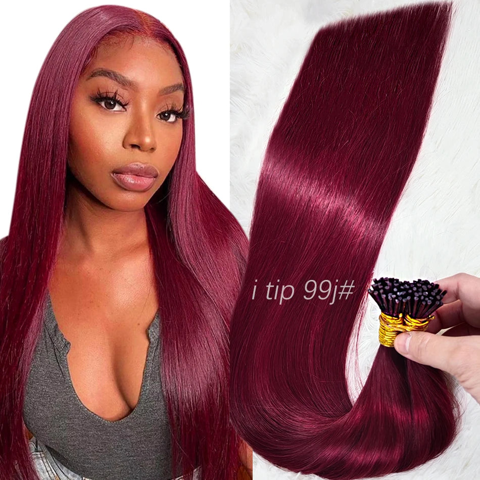 Human Hair i tip 100% human hair extensions Keratin Straight Brazilian Remy Human Hair Natural Capsule Hair Extension  30 inch