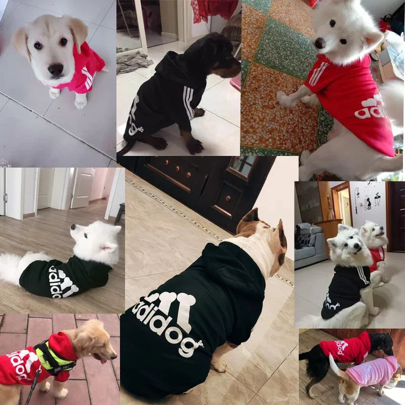 3XL-9XL Big Dog Sweatshirt  Adidog Dog Clothes for Large Dogs Labrador Cotton Hooded Warm Two-Legged Pets Jacket Outfit Hot Sell