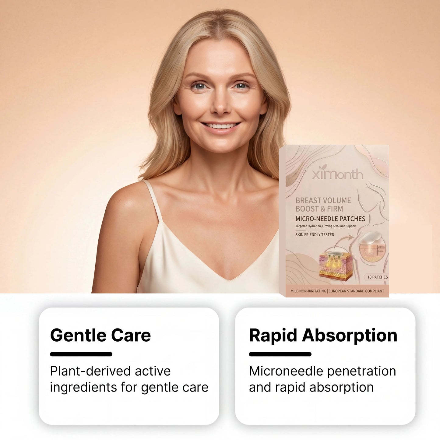 Breast Enhancement Advanced Nano-Microneedle Patch Targeted Skin Nutrition Deep Hydration Increased Skin Elasticity For Women